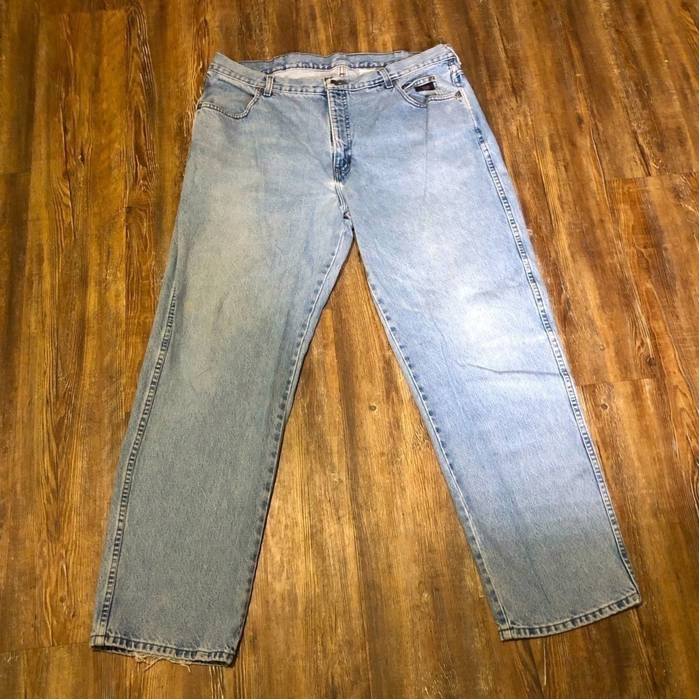 Vintage Harley Davidson Jeans Men's 40x32 Baggy Relaxed Straight Leg Light Wash